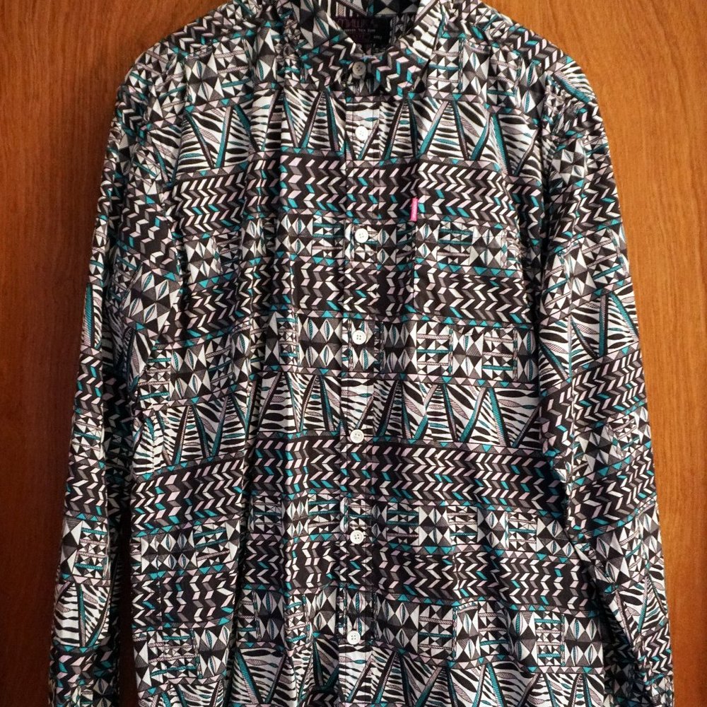 Mens L Mishka NYC - Coming to America Button Down